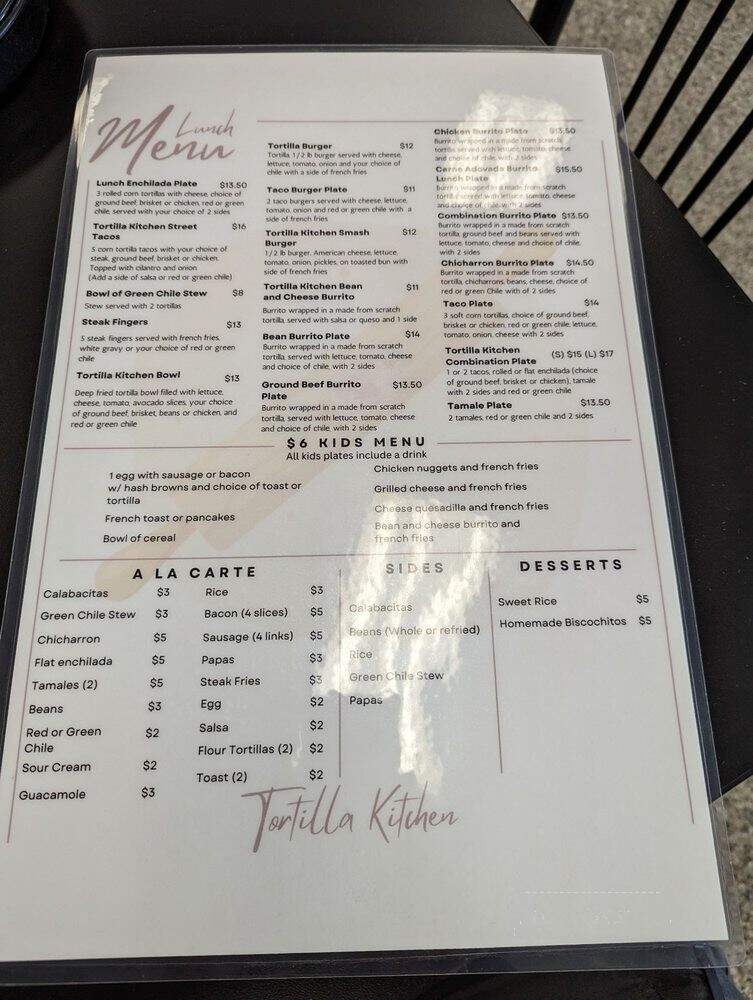 Tortilla Kitchen - Albuquerque, NM menu_pic