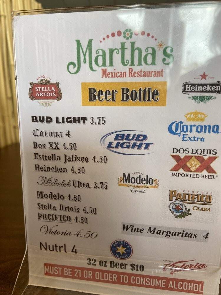 Martha's Mexican Restaurant - St. Petersburg, FL menu_pic