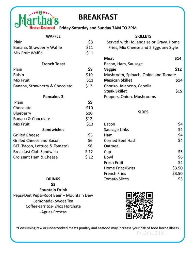 Martha's Mexican Restaurant - St. Petersburg, FL menu_pic