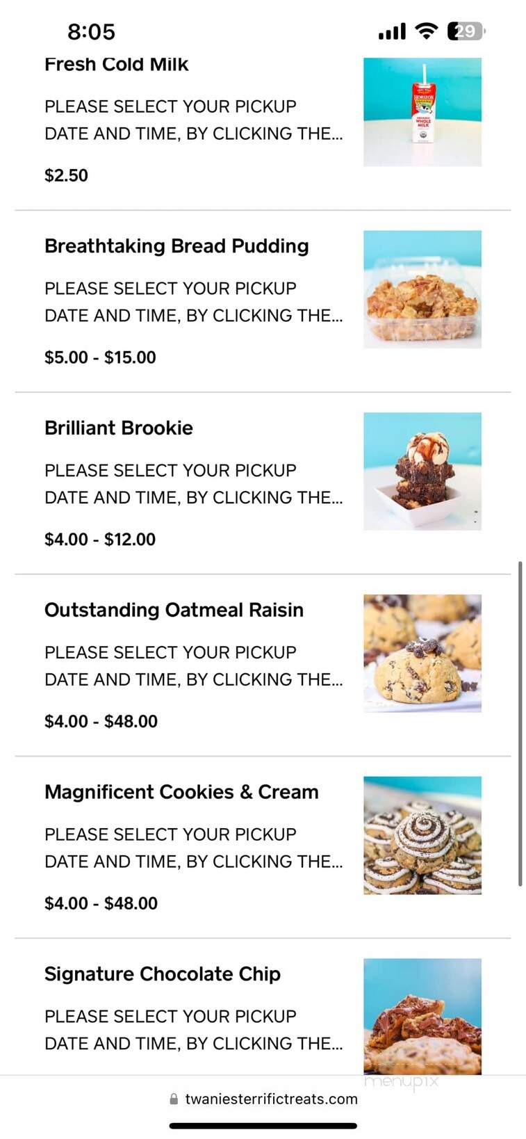 Twanie's Terrific Treats - Lake Charles, LA menu_pic