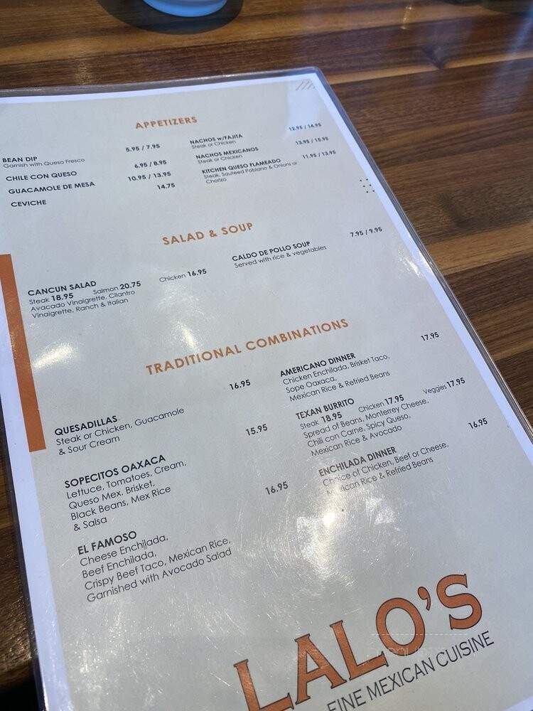 Lalo's Cocina Mexicana - Frisco, TX menu_pic