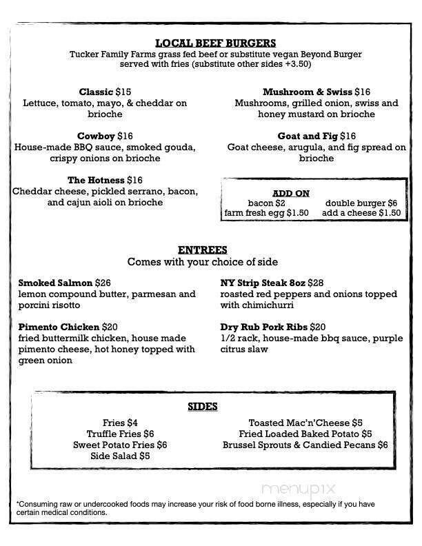Bonfire Burgers & Bourbon - Amherst, VA menu_pic