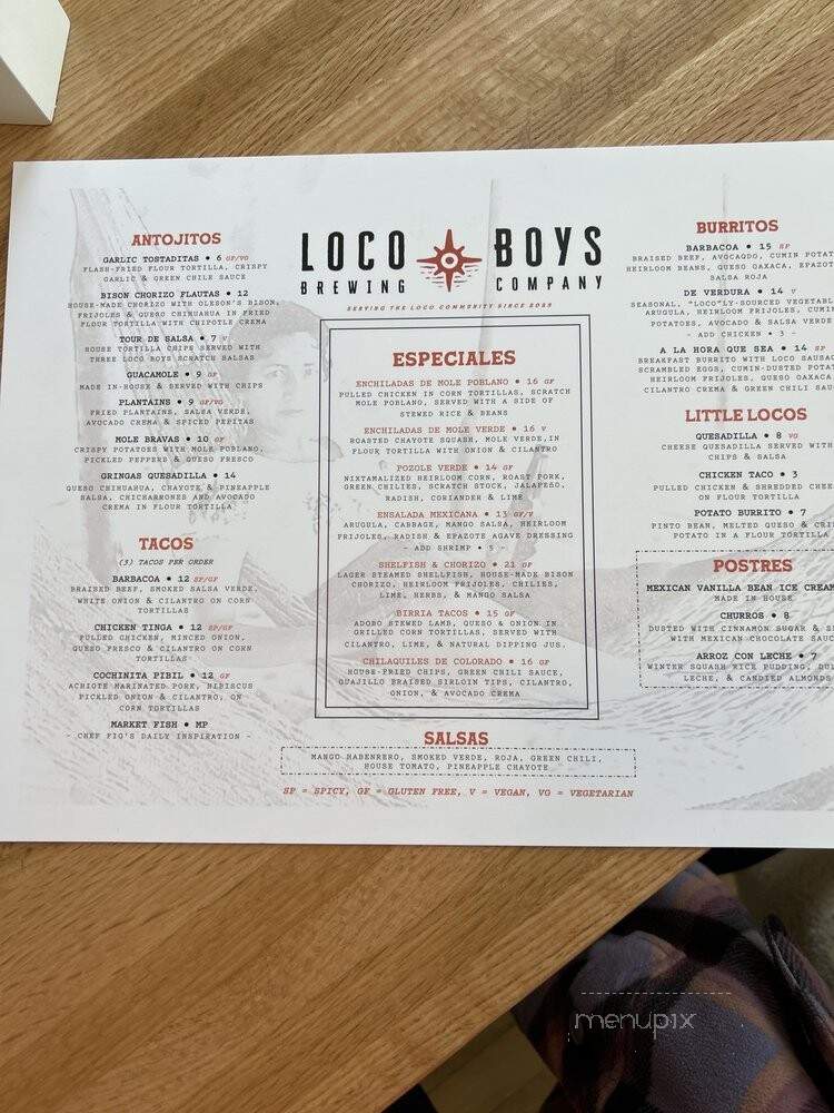 Loco Boys Brewing - Traverse City, MI menu_pic