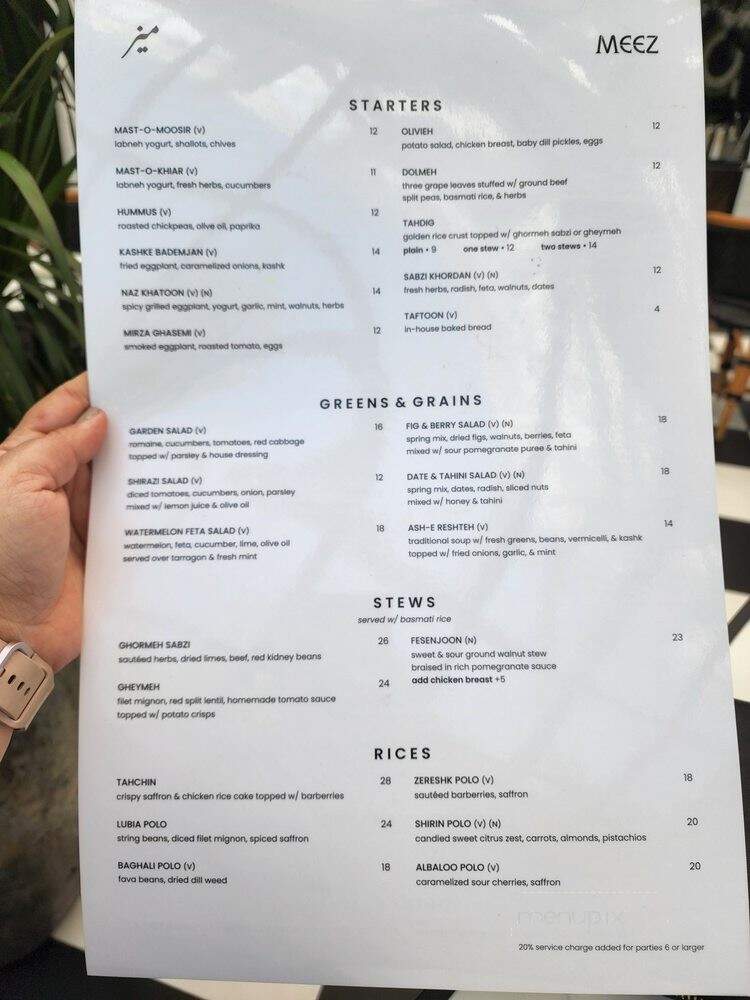 Meez - Calabasas, CA menu_pic