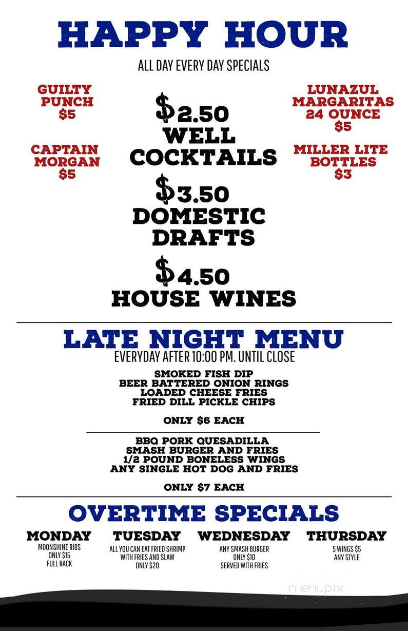 Guilty Sea Sports Pub - Indian Rocks Beach, FL menu_pic