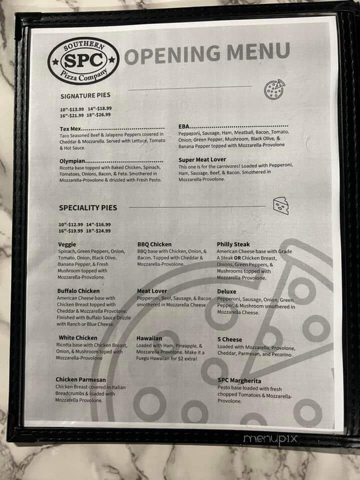 SPC-Southern Pizza Company - Georgetown, SC menu_pic