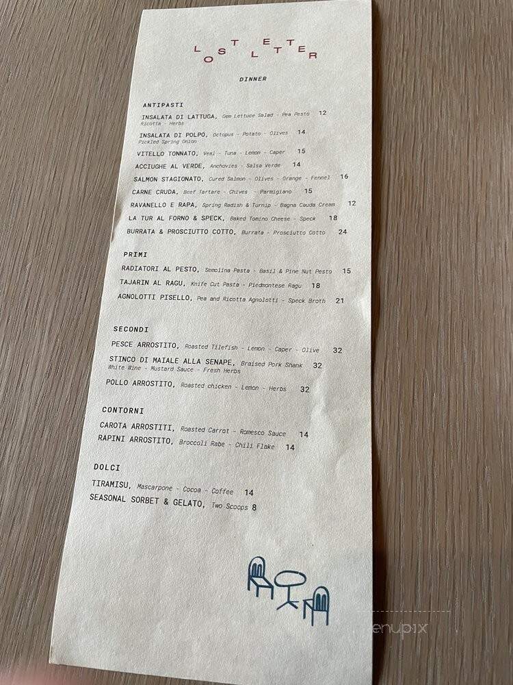 Lost Letter - Richmond, VA menu_pic