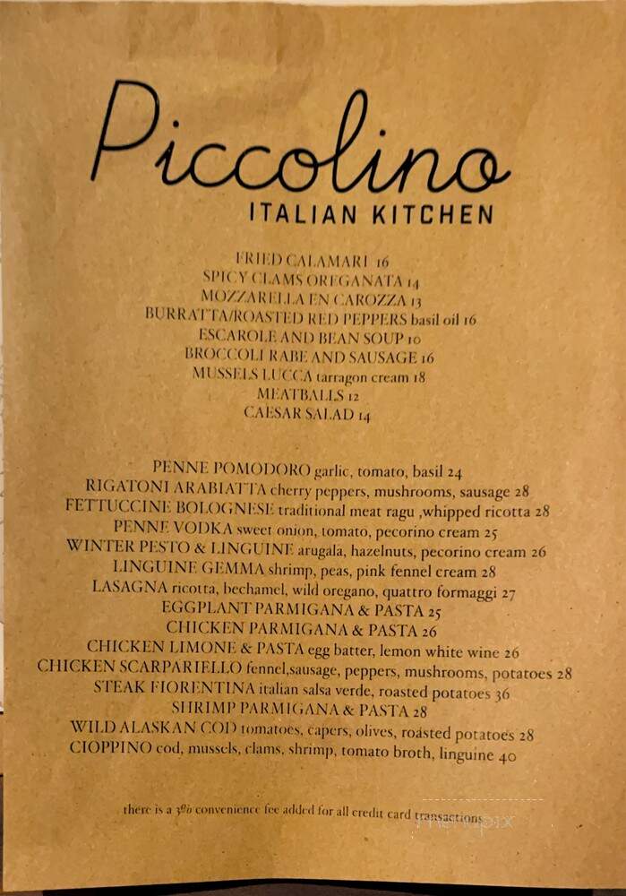Piccolino Italian Kitchen - Toms River, NJ menu_pic