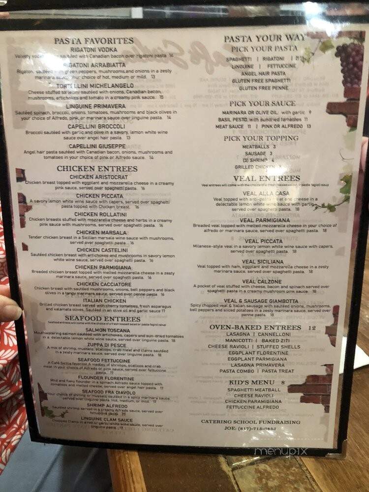 Cafe Sicilia - Grand Prairie, TX menu_pic
