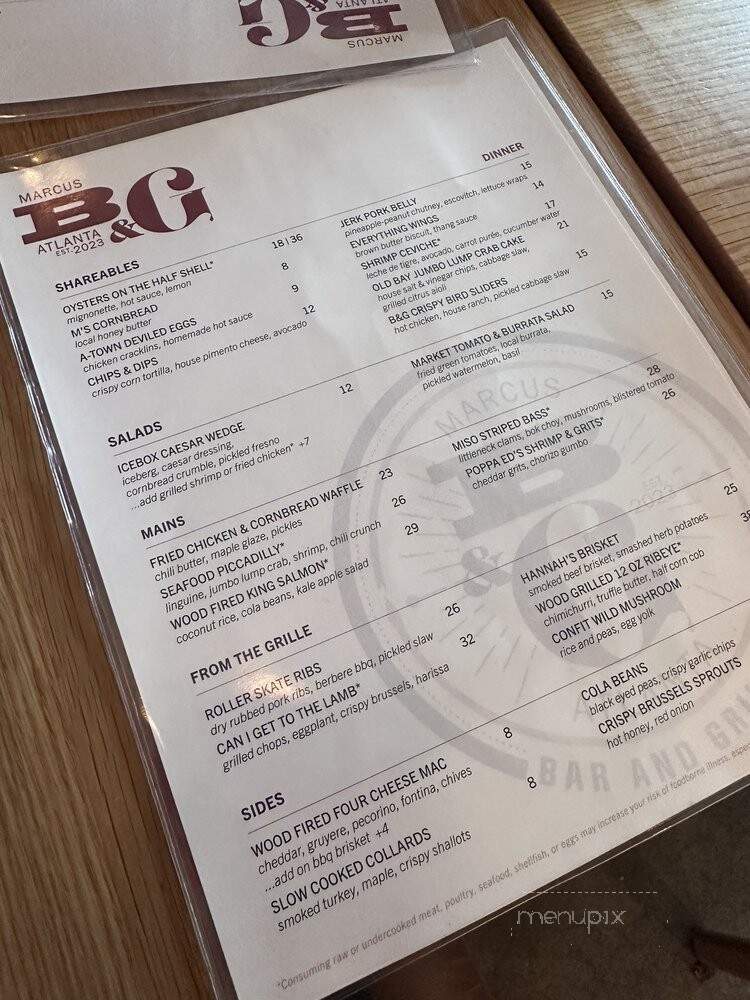 Marcus Bar & Grille - Atlanta, GA menu_pic