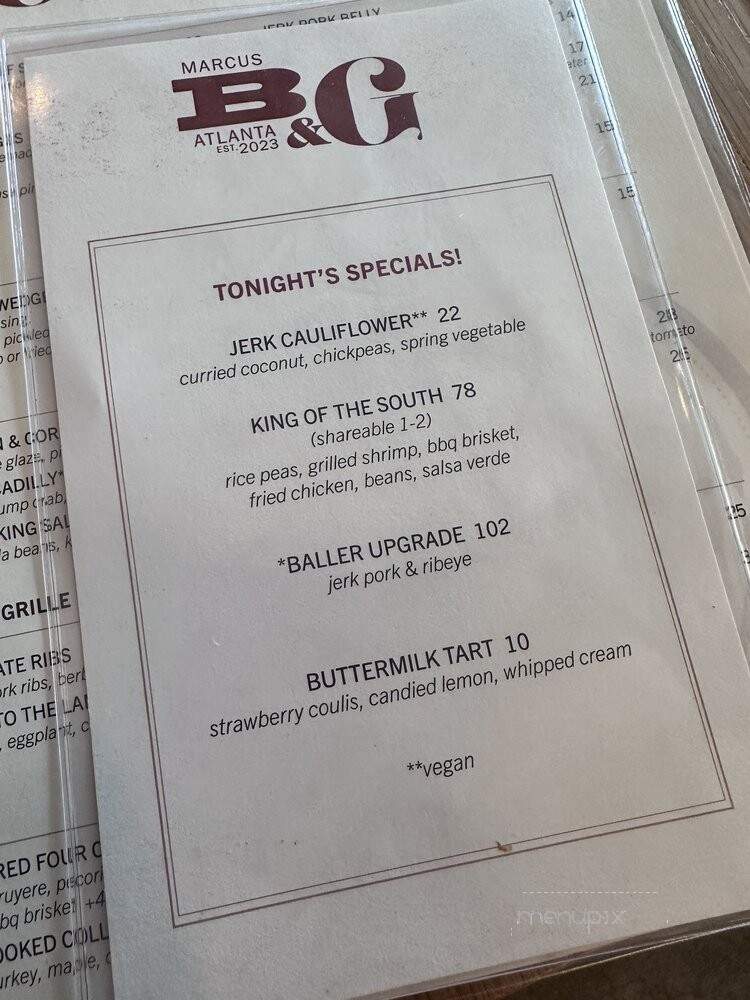 Marcus Bar & Grille - Atlanta, GA menu_pic