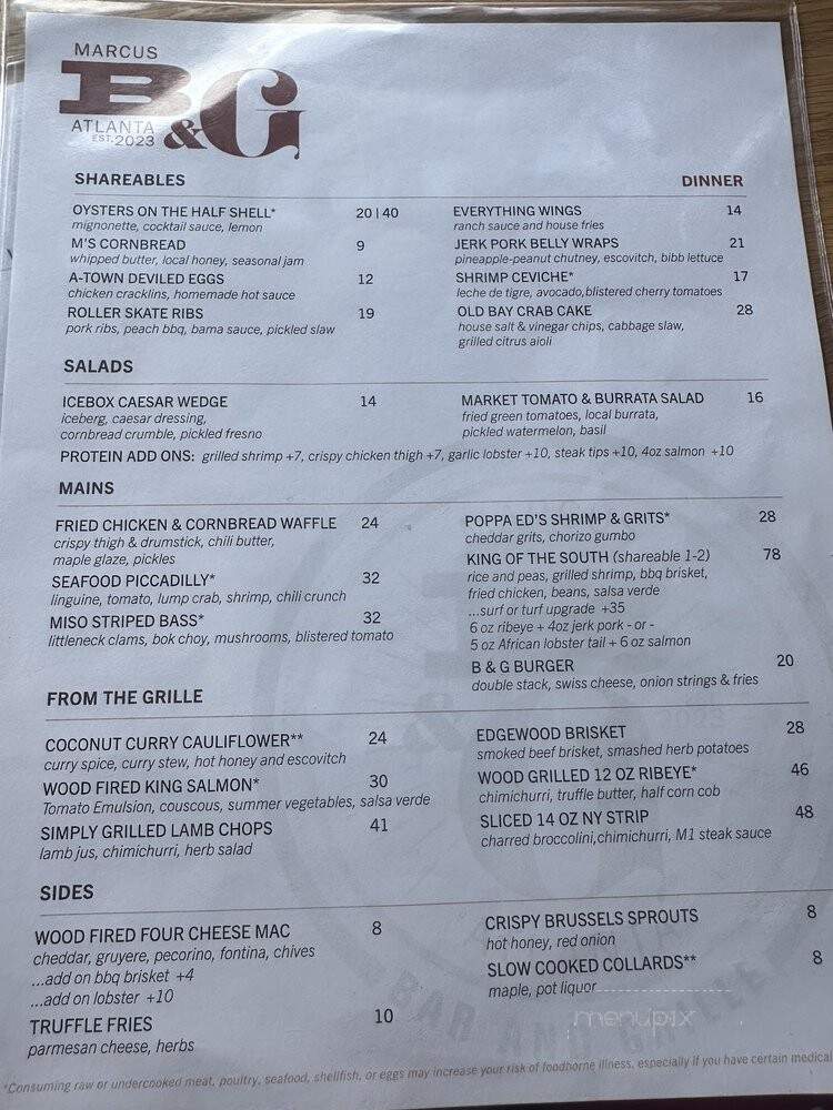 Marcus Bar & Grille - Atlanta, GA menu_pic