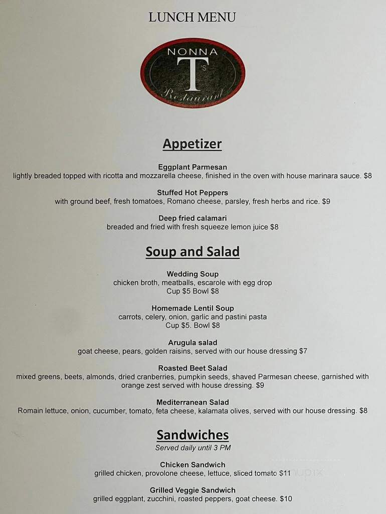 Nonna T's Restaurant - Mentor, OH menu_pic
