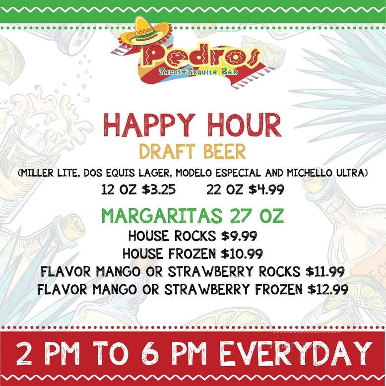 Pedros Tacos & Tequila Bar - Covington, LA menu_pic