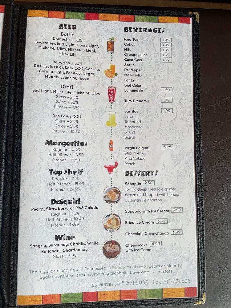 Don Chuys Mexican Grill - Ashland City, TN menu_pic