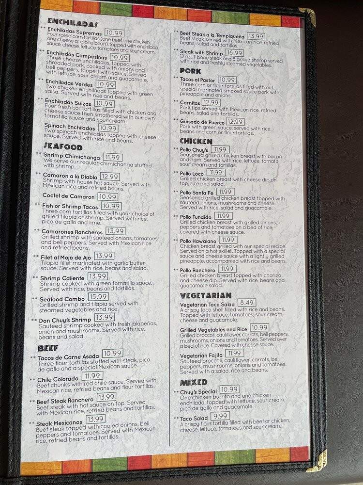 Don Chuys Mexican Grill - Ashland City, TN menu_pic