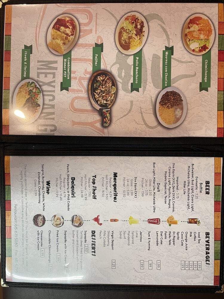 Don Chuys Mexican Grill - Ashland City, TN menu_pic