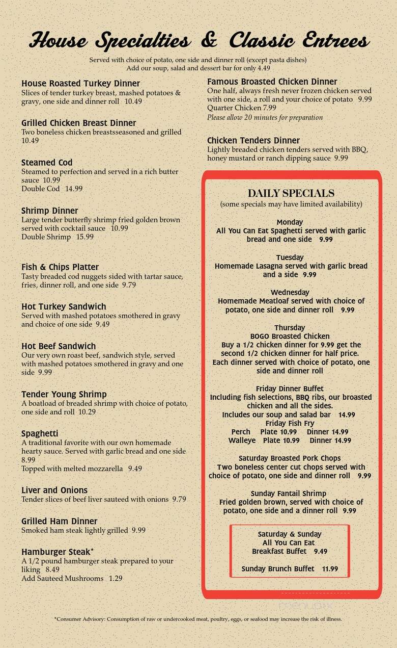 River City Diner and Smokehouse - Oconto, WI menu_pic