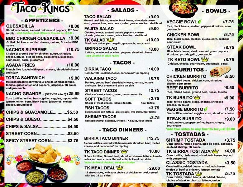 Taco Kings - Warren, MI menu_pic