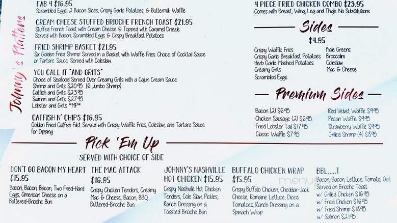 Johnny's Chicken and Waffles - Glendale, AZ menu_pic