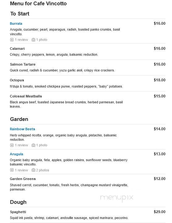 Cafe Vincotto - Berkeley Heights, NJ menu_pic