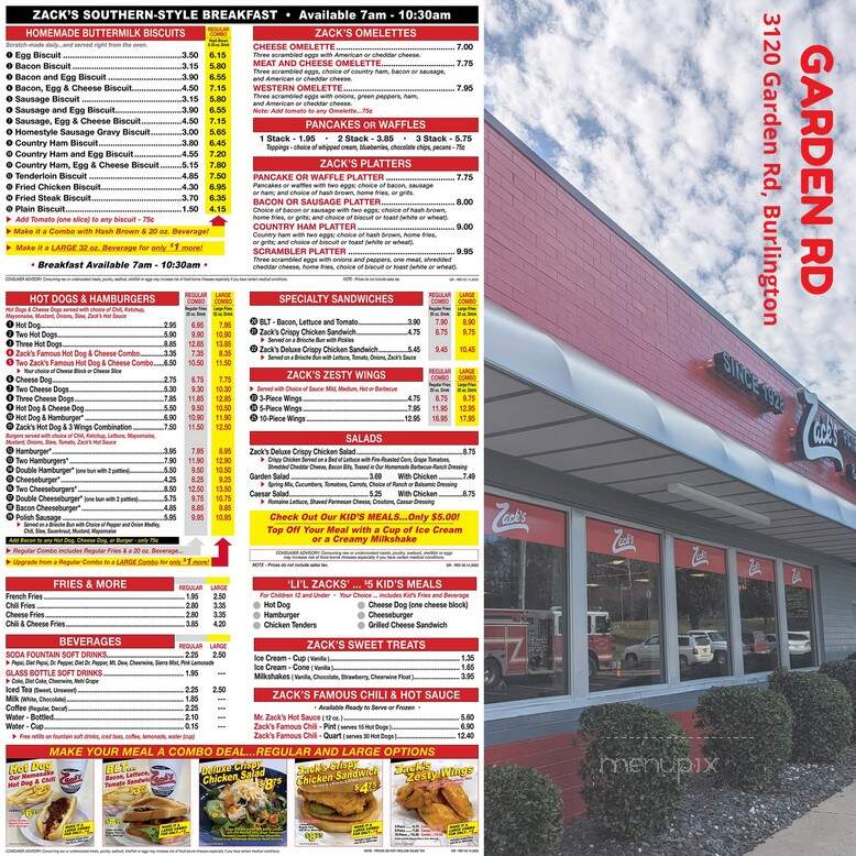 Zack's Hot Dog - Burlington, NC menu_pic