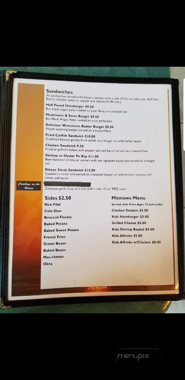 Cowboy's Bar and Grill - Dandridge, TN menu_pic