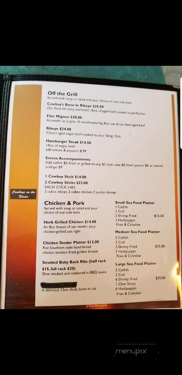 Cowboy's Bar and Grill - Dandridge, TN menu_pic