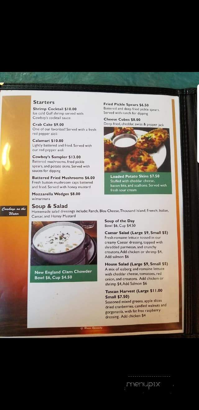 Cowboy's Bar and Grill - Dandridge, TN menu_pic