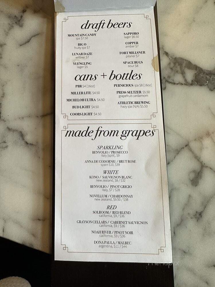 Whitaker's - Fort Mill, SC menu_pic