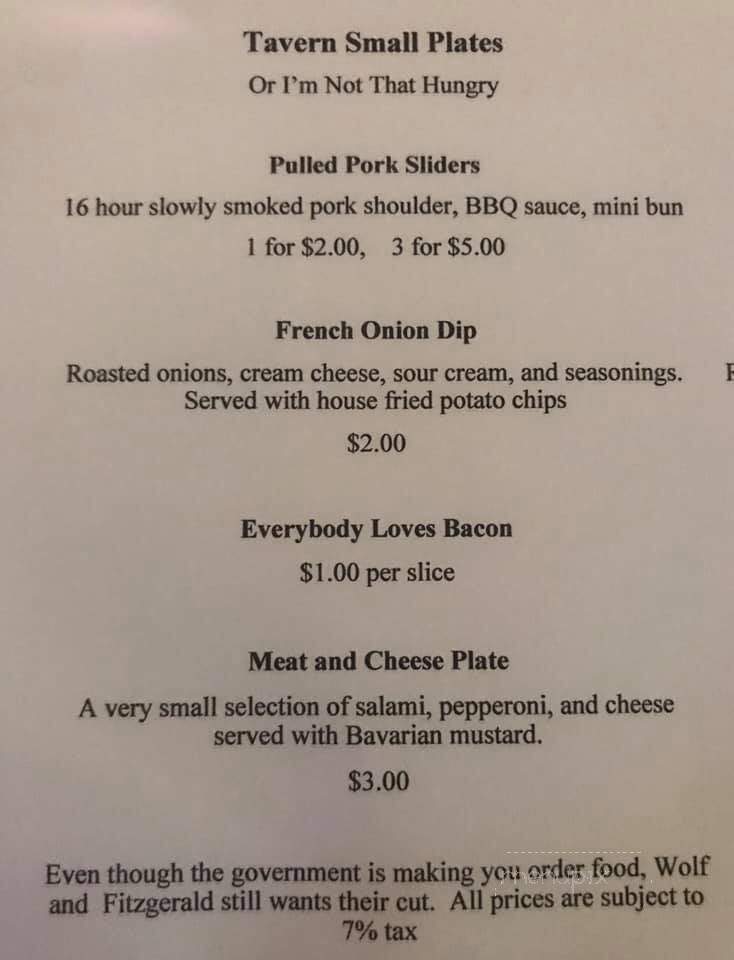 Vinnie's Tavern - Oakmont, PA menu_pic
