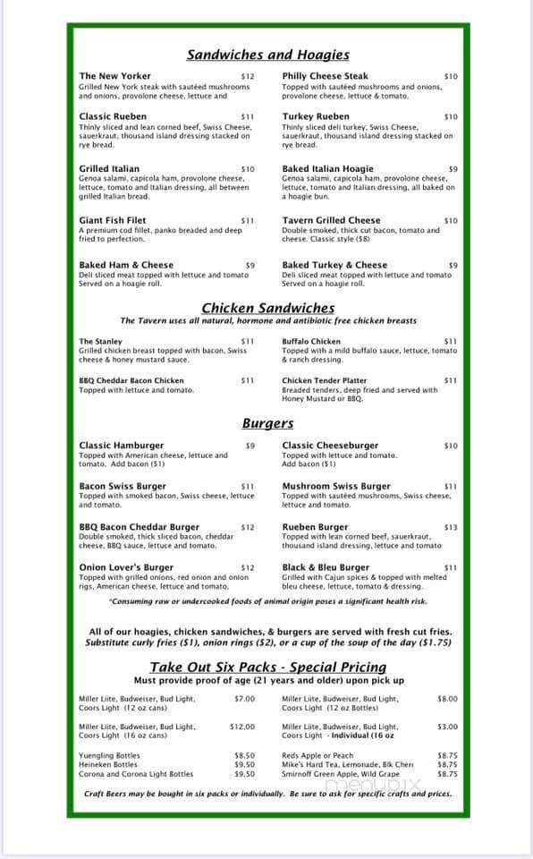 Vinnie's Tavern - Oakmont, PA menu_pic