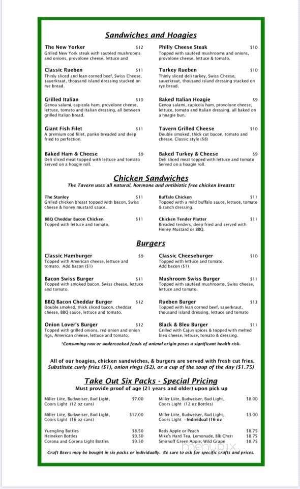 Vinnie's Tavern - Oakmont, PA menu_pic