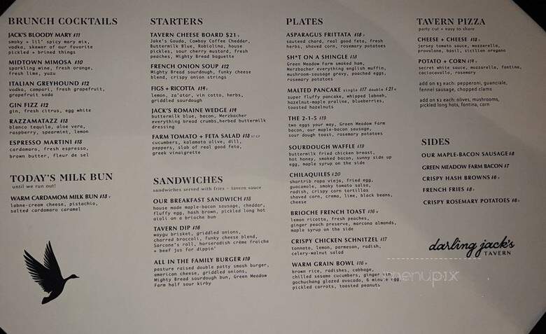 Darling Jack's Tavern - Philadelphia, PA menu_pic