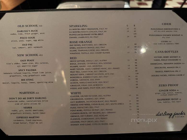 Darling Jack's Tavern - Philadelphia, PA menu_pic