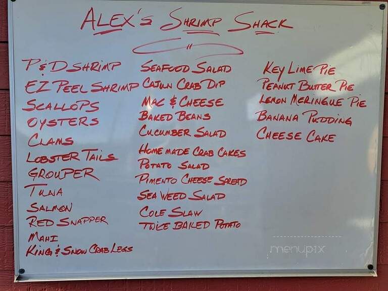 Alexs Shrimp Shack - Salvo, NC menu_pic