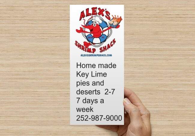 Alexs Shrimp Shack - Salvo, NC menu_pic