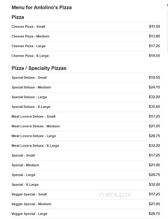 Antolino's Pizza - North Port, FL menu_pic