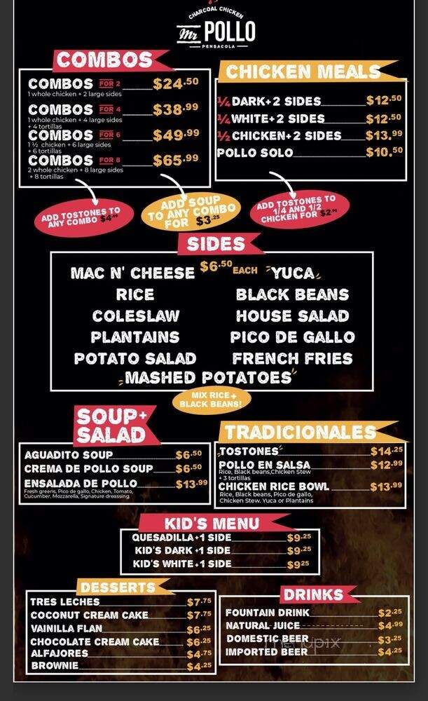 Mr Pollo - Pace, FL menu_pic
