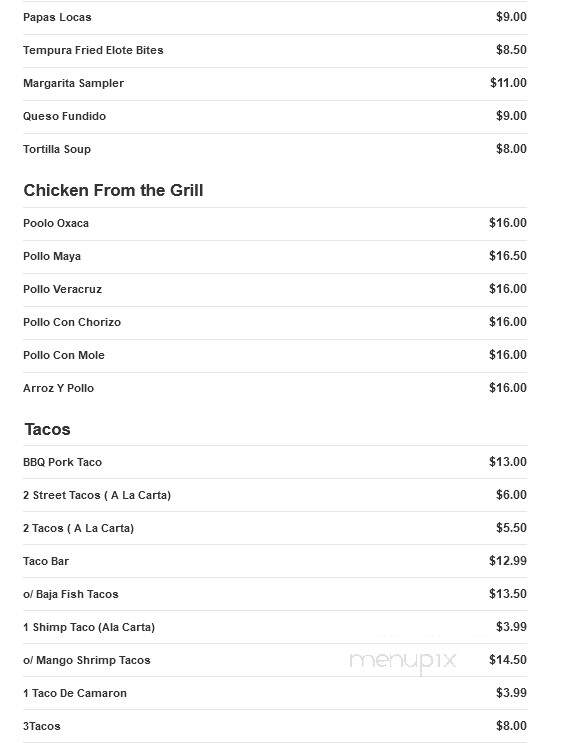 Blue Margaritas Mexican Bar & Grill - Oglesby, IL menu_pic