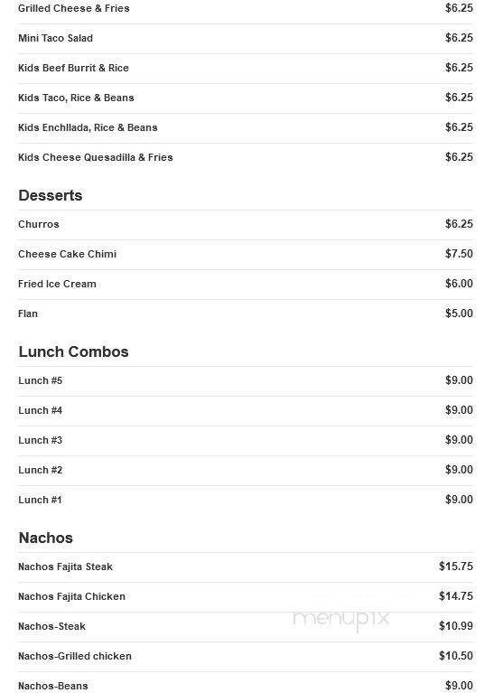 Blue Margaritas Mexican Bar & Grill - Oglesby, IL menu_pic