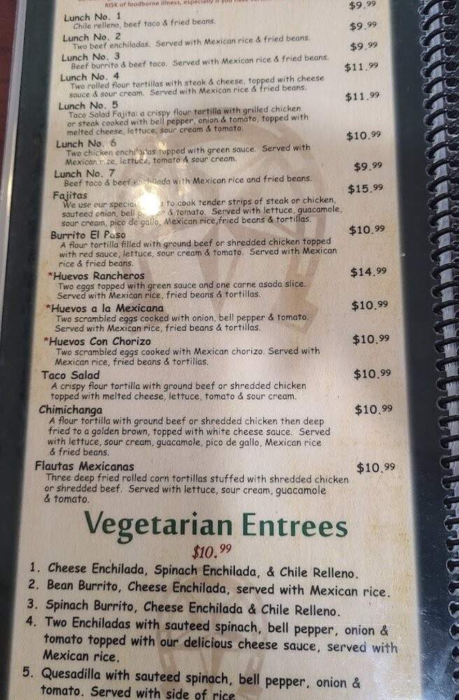 El Paso Mexican Restaurant - Haxtun, CO menu_pic