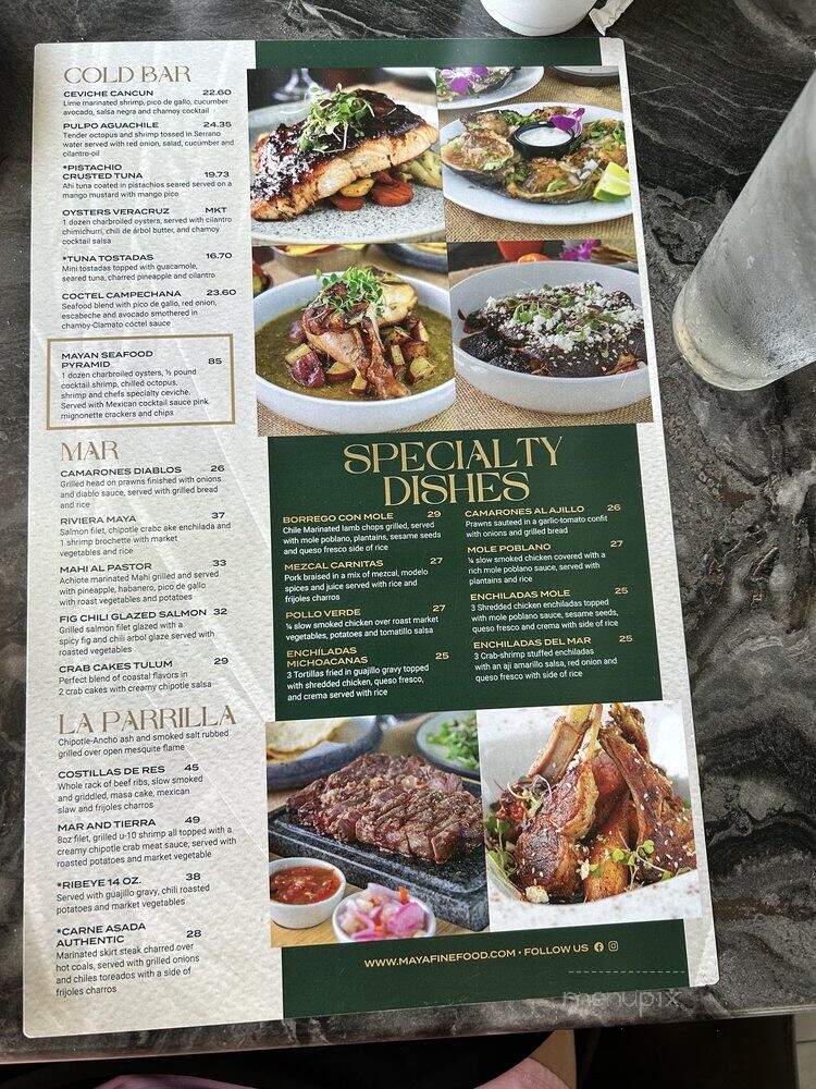 Maya Fine Food and Tequilas - Ocean Isle Beach, NC menu_pic