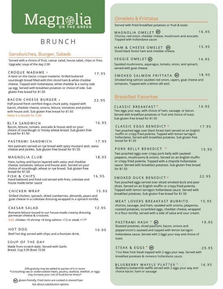 Magnolia On the Green - Salem, OR menu_pic