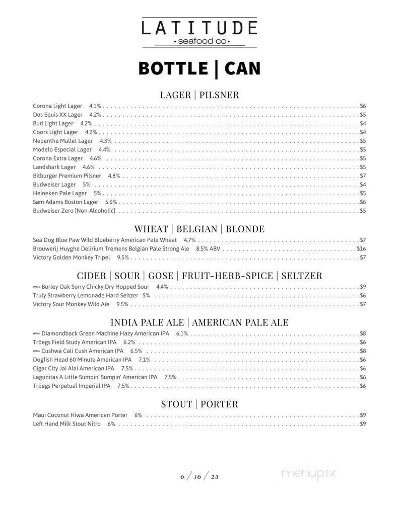 Latitude Seafood Co - Bel Air, MD menu_pic