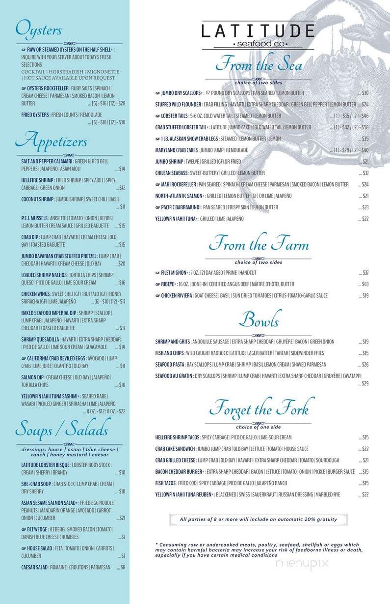 Latitude Seafood Co - Bel Air, MD menu_pic