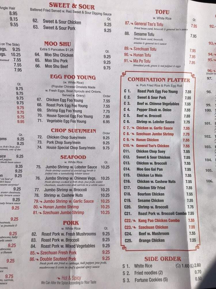 China Inn Restaurant - Greenfield, IN menu_pic