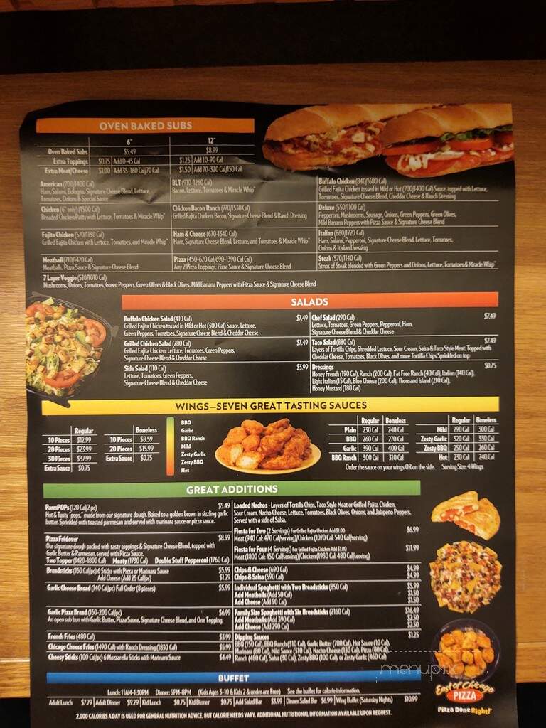East Of Chicago - Ossian, IN menu_pic