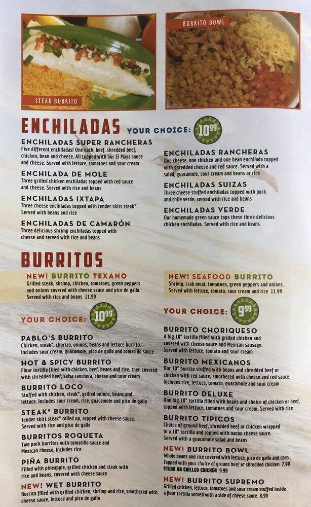 El Rodeo - Avon, IN menu_pic