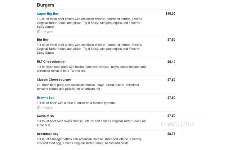 Frisch's Big Boy Restaurant - New Albany, IN menu_pic